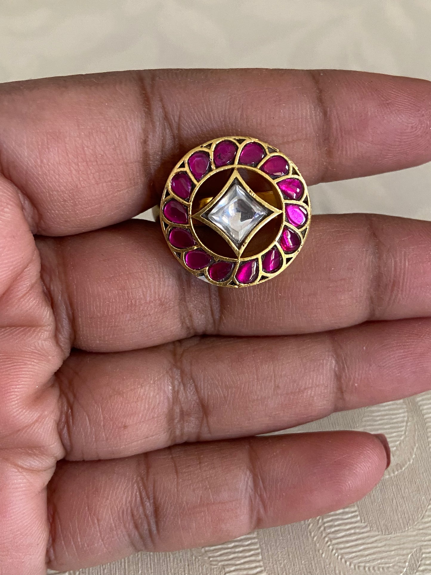Jadau Kundan Finger Ring | Adjustble Finger Ring