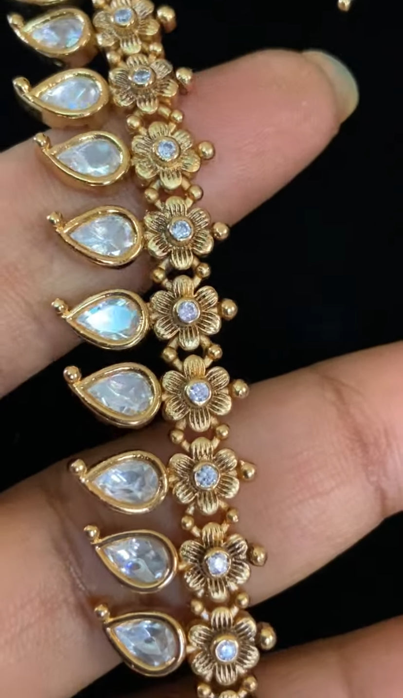 Polki Kundan Long Haram With Earrings | Indian wedding jewellery