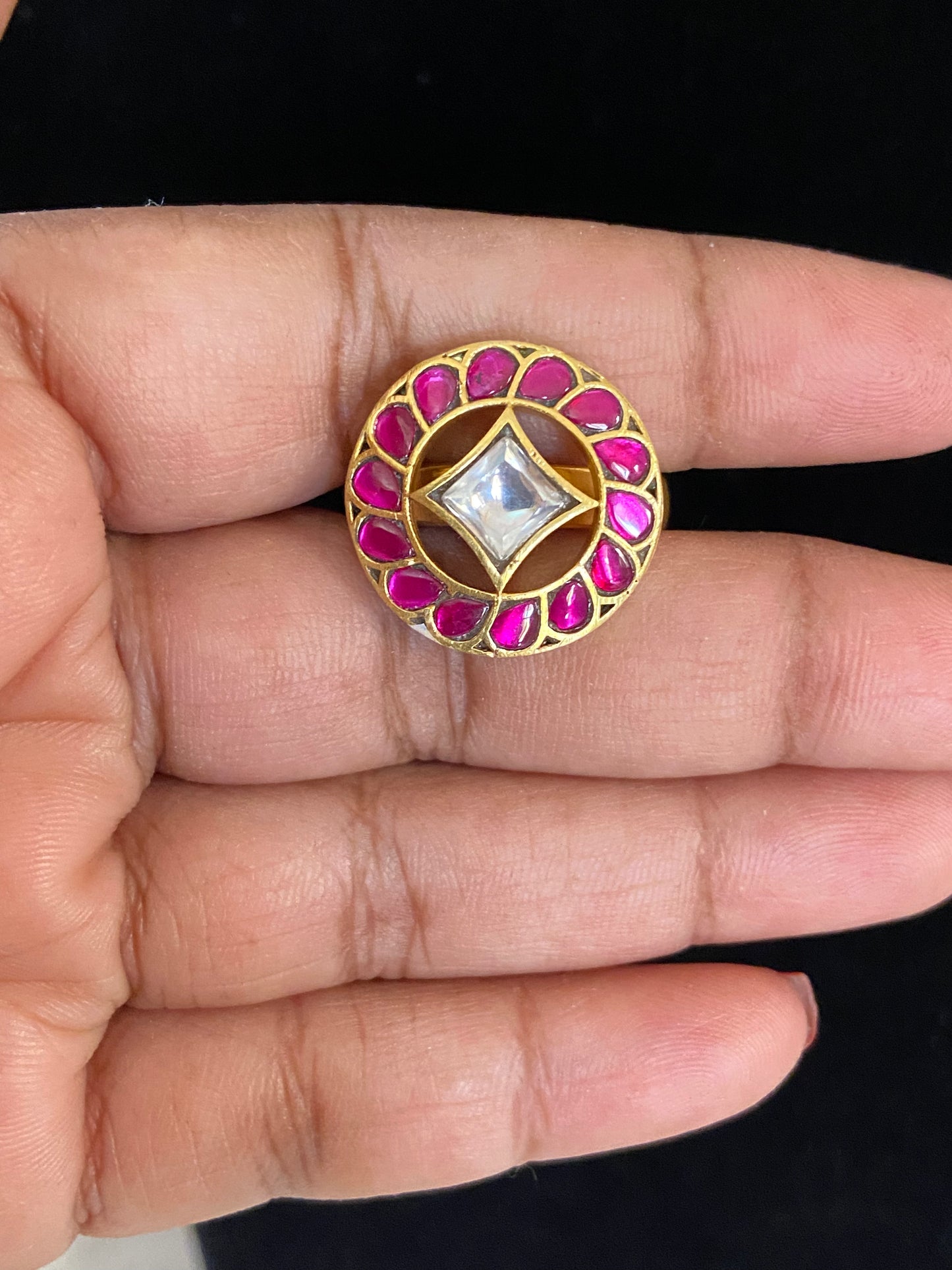 Jadau Kundan Finger Ring | Adjustble Finger Ring