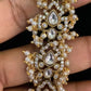 Kundan Frost White Pearl Necklace With Earrings