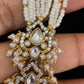 Kundan Frost White Pearl Necklace With Earrings