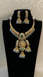 Antique AD Lakshmi Pendant Kante Set | Traditional Necklace