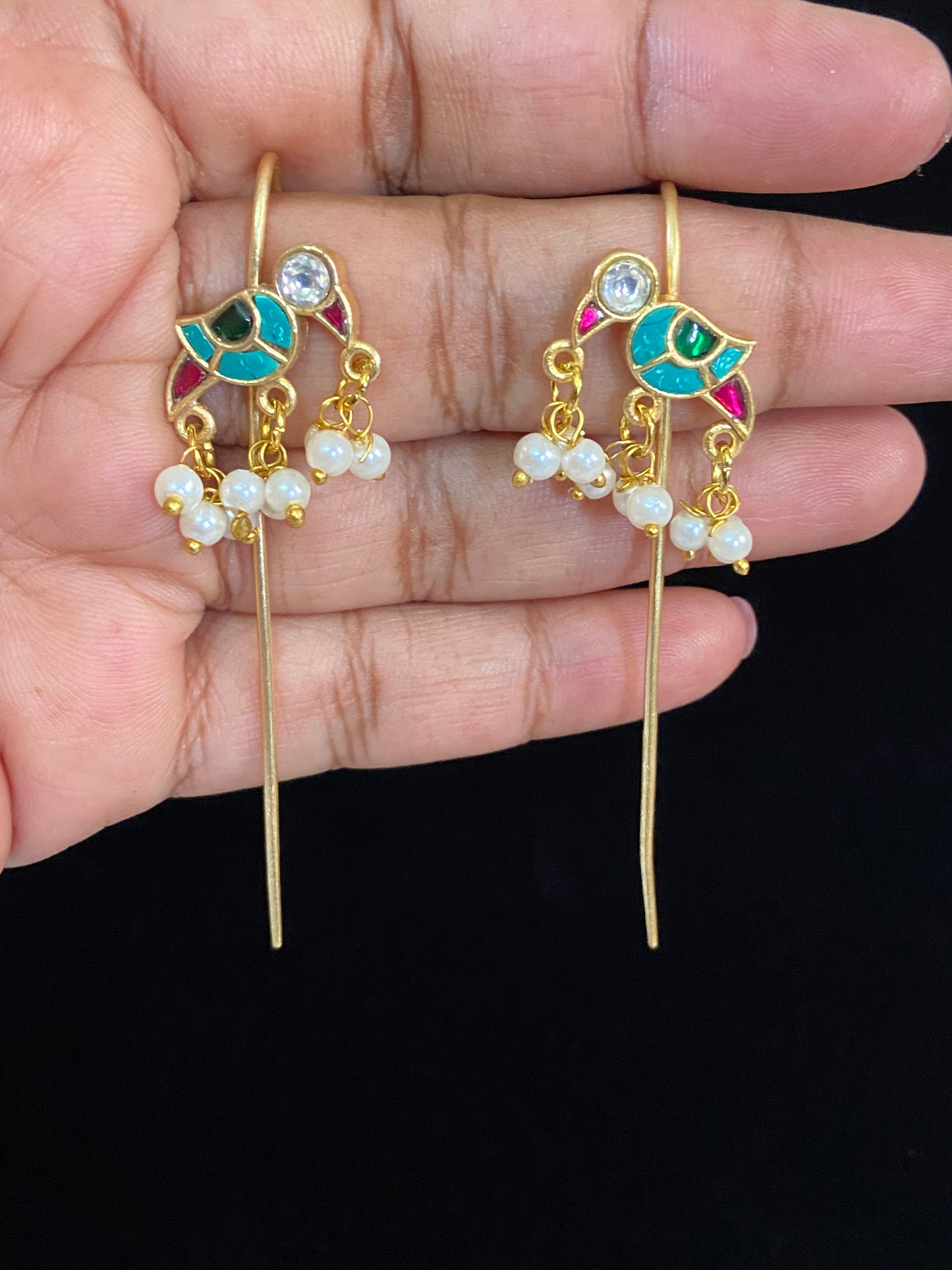 Jadau Kundan Earcuffs | Indian jewelry in USA