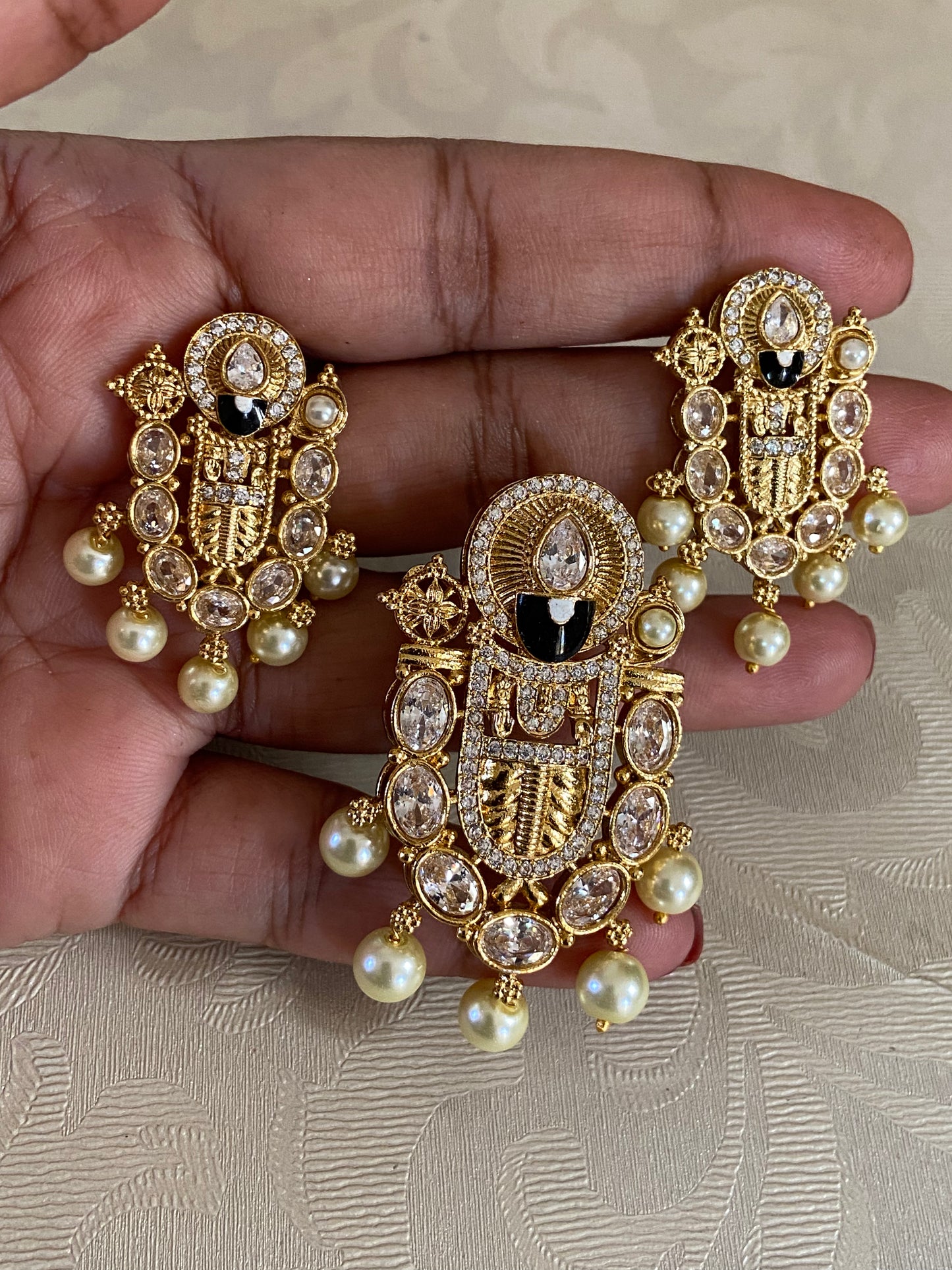 Balaji AD Pendant & Earrings | Indian Jewelry In USA