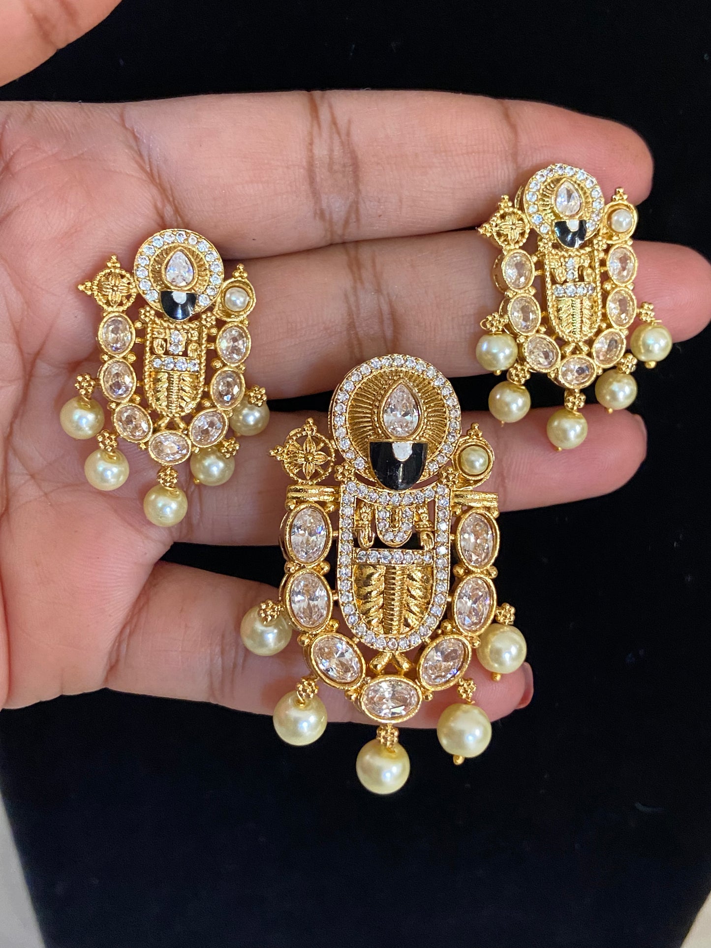 Balaji AD Pendant & Earrings | Indian Jewelry In USA