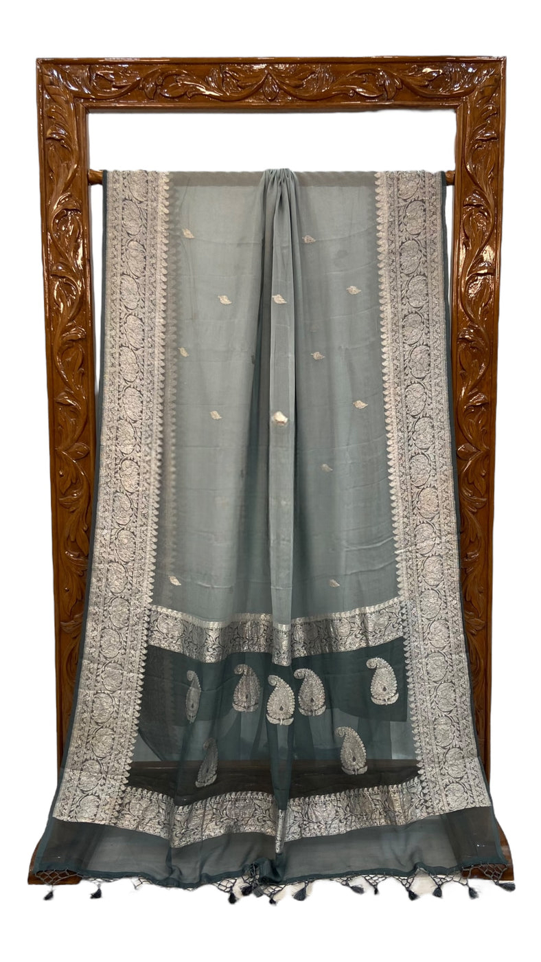 Banaras Georgette Saree | Light weight saree/36 to 40 Adjustable Size stitched blouse