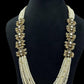 Kundan Frost White Pearl Necklace With Earrings