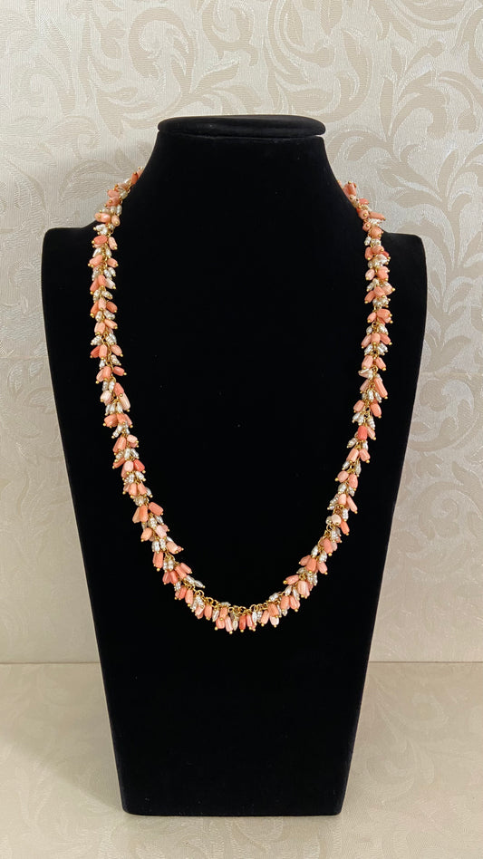 Coral & Pearl Bunch Necklace  | Indian Jewelry In USA