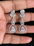 CZ Rhodium Earrings | Indian jewelry In USA