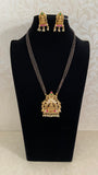Antique Lakshmi Pendant Set Mangalasutra | Traditional Black Beads