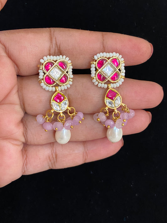Ahmadabadi Jadau Kundan Earrings | Kundan jewelry In USA