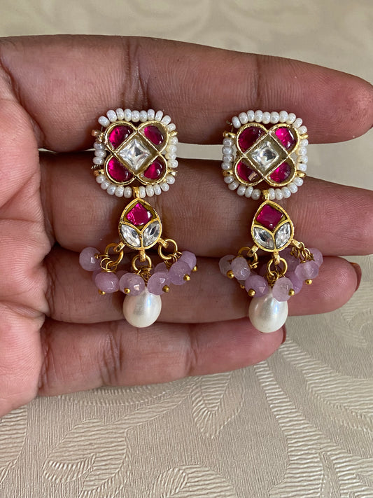 Ahmadabadi Jadau Kundan Earrings | Kundan jewelry In USA