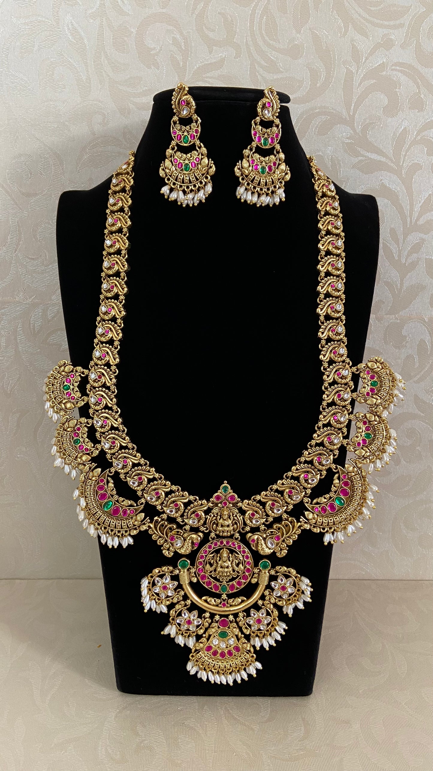 Antique Temple Necklace Set | Indian Traditional Jewelry | Bridal jewellery
