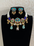 Jadau Kundan fusion Choker Set | Indian Jewelry In USA