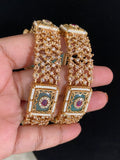 Semi Precious Kundan CZ Bangles | Openable Indian Bangles