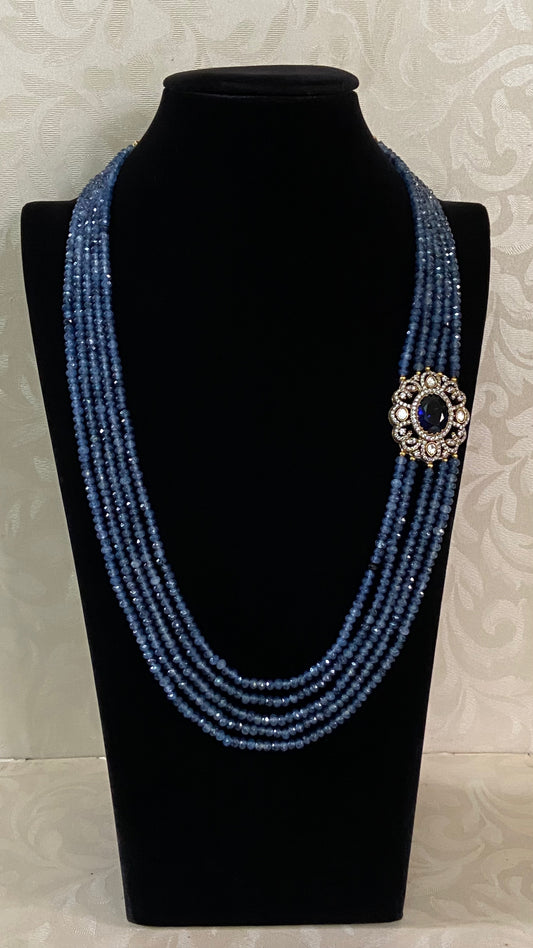 Victorian Side pendant Onyx Beads Mala | Indian Jewelry in USA