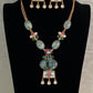Kundan Fusion Natural Stones Necklace Set | Indian jewelry In USA