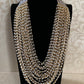 Silver & Gold Multilayer Pearl Necklace | Indian jewelry in USA