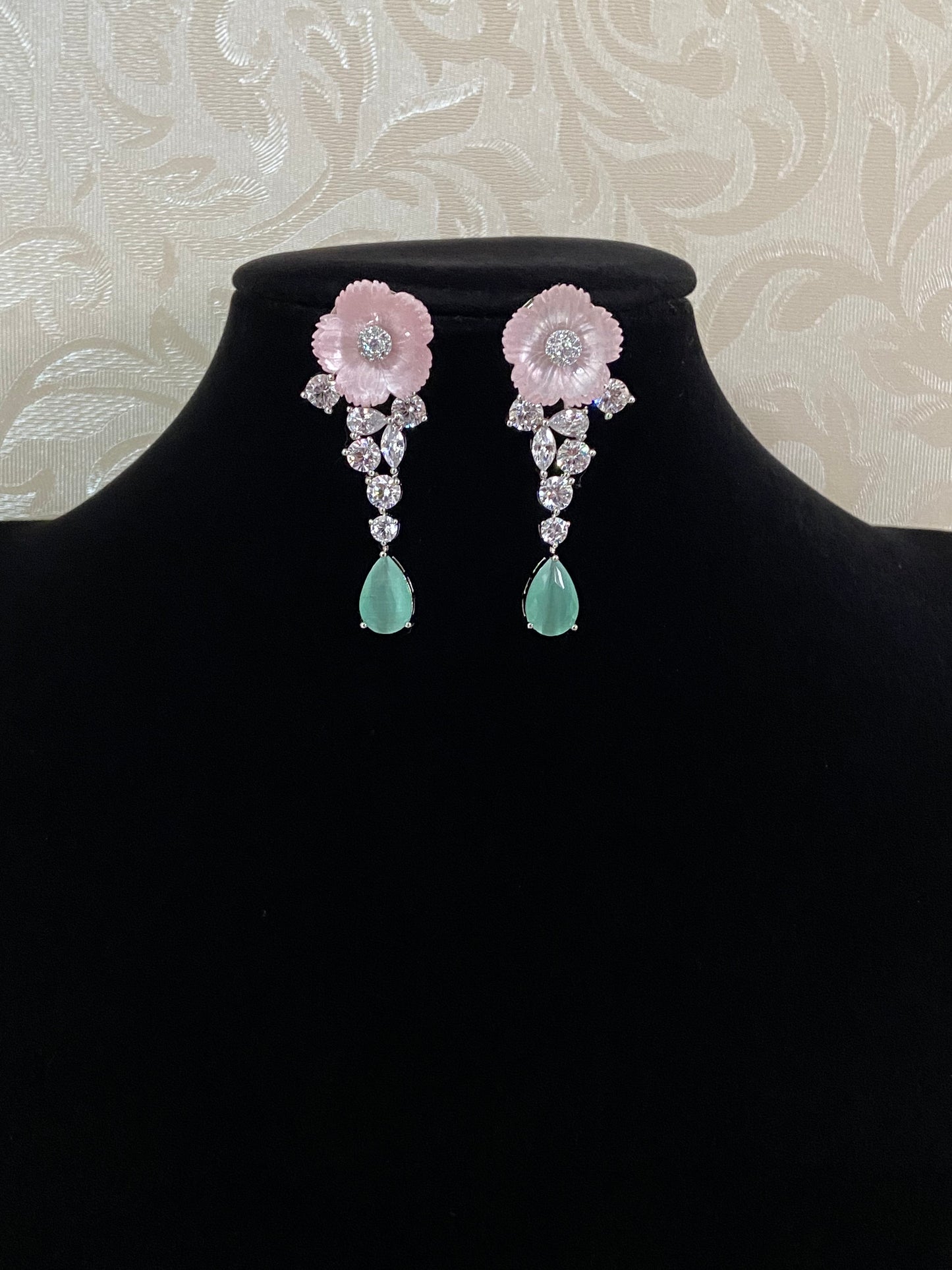 Beautiful Flower AD Earrings | Latest Indian Jewelry In USA