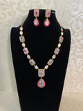 Semi Precious Stones With Jadau Fusion Necklace