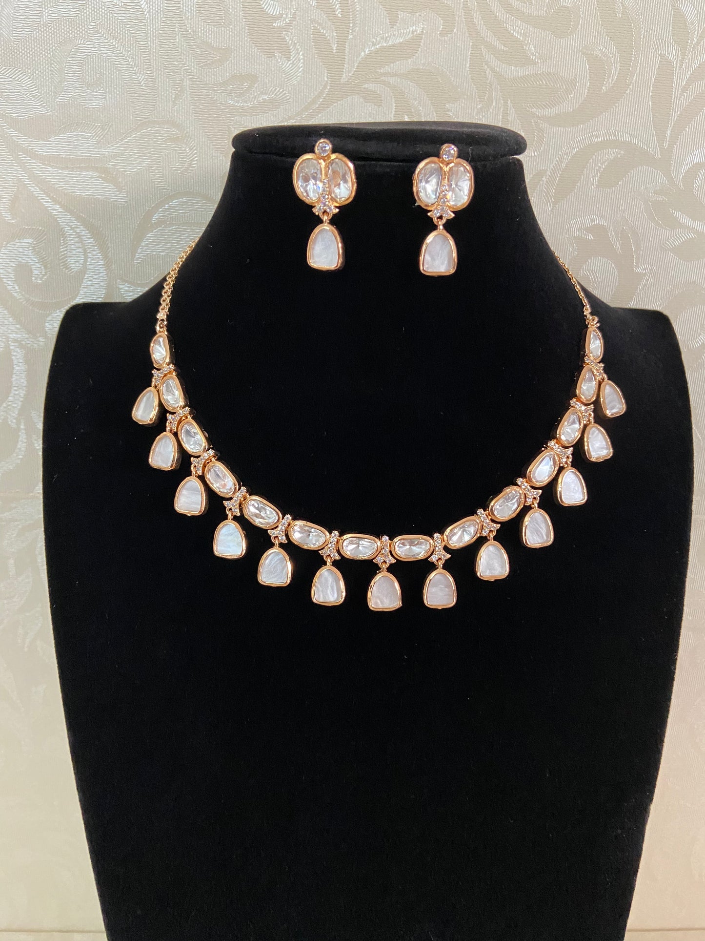 Kundan With MOP Fusion Necklace Set | Indian Jewelry In USA | Gift Idea