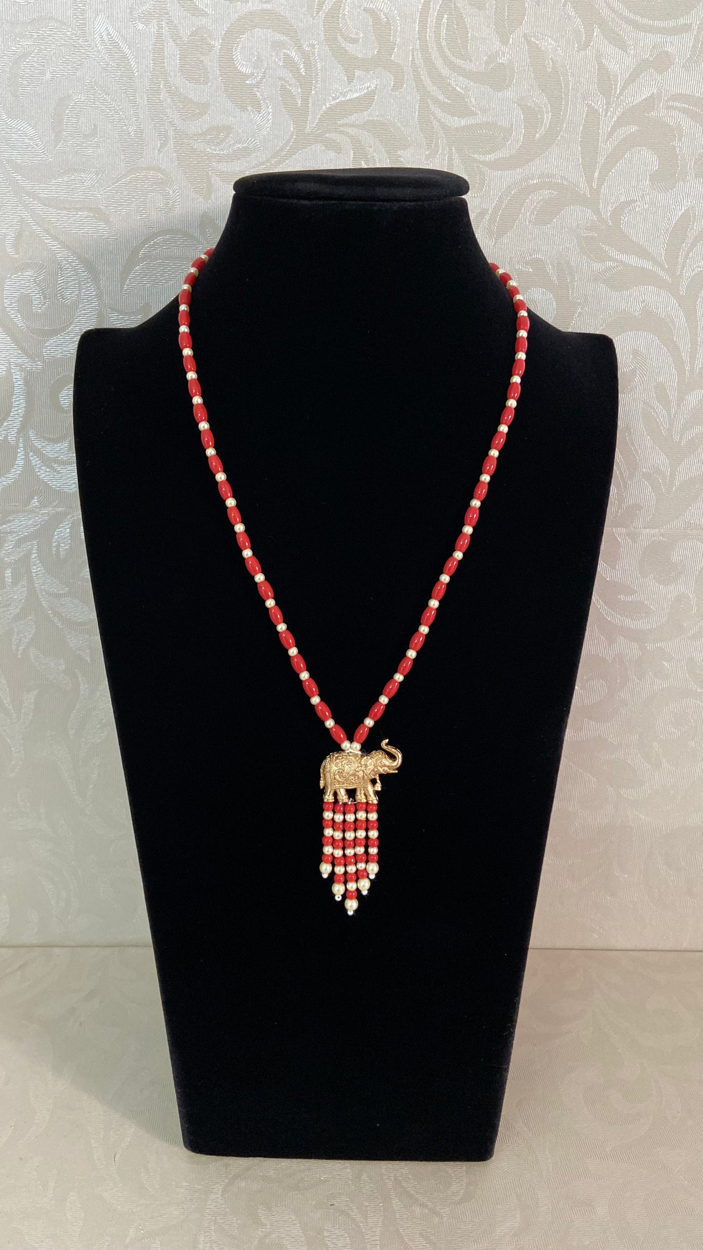 Elephant Pendant Coral Necklace | Latest Jewelry In USA