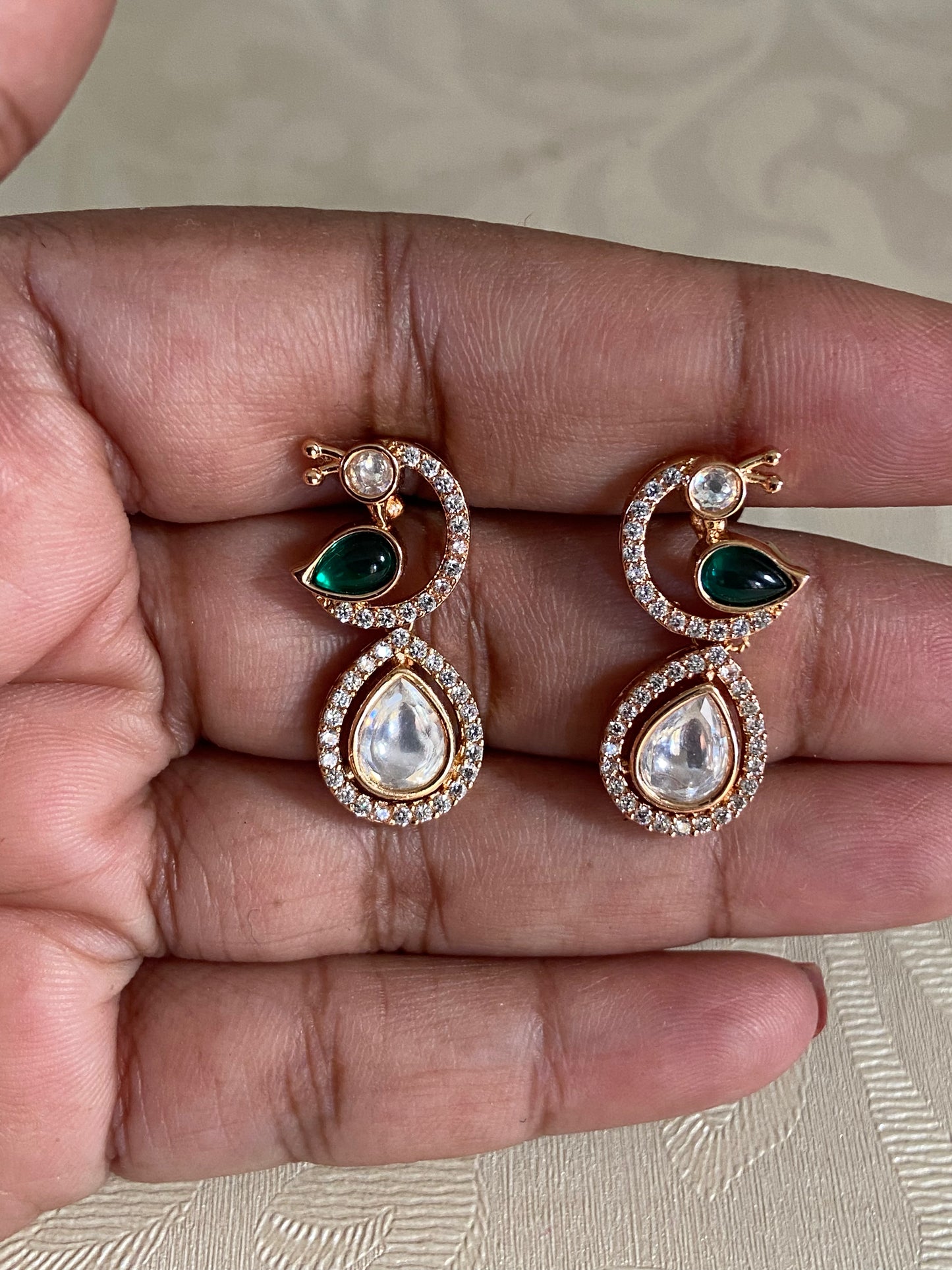 AD Peacock Earrings | Indian jewelry In USA
