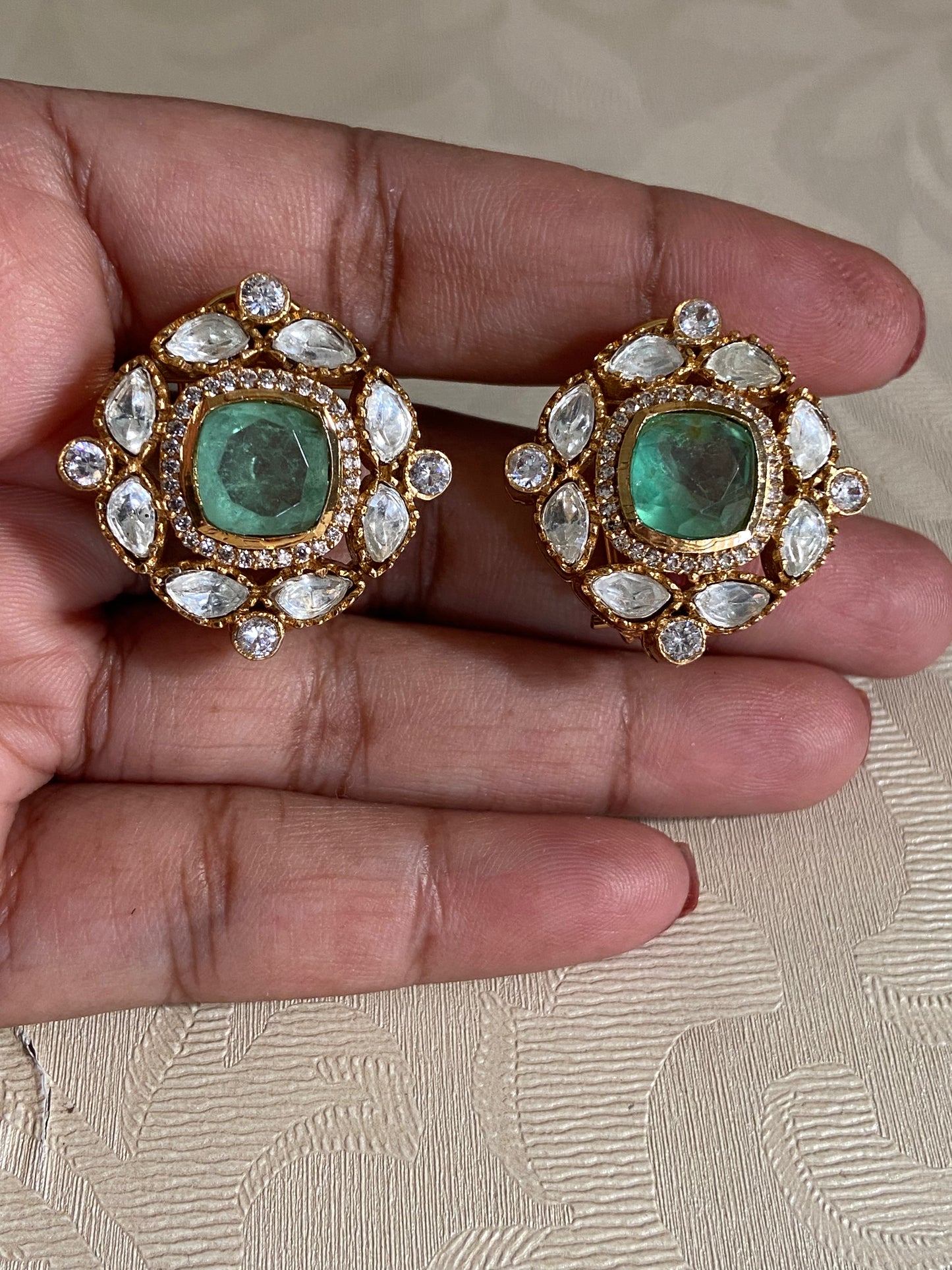 Polki Kundan Studs | Latest Jewelry