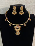 Antique Ruby Green Hasli Necklace Set | Traditional Jewelry In USA