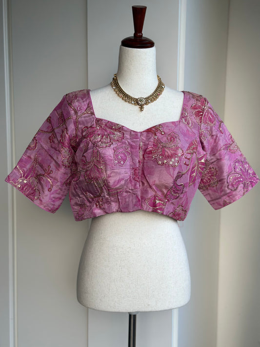 Printed Embroidery Tissue Blouse | Saree Blouses in USA