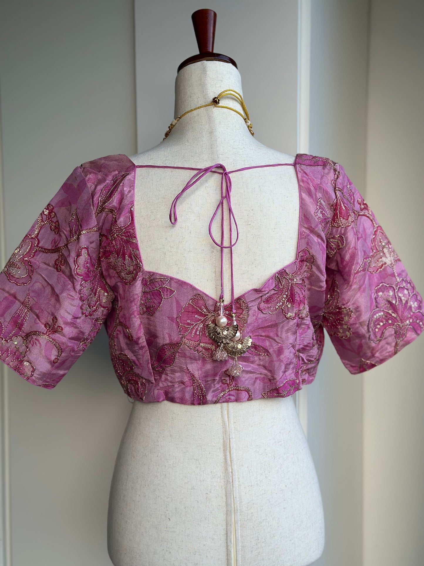 Printed Embroidery Tissue Blouse | Saree Blouses in USA
