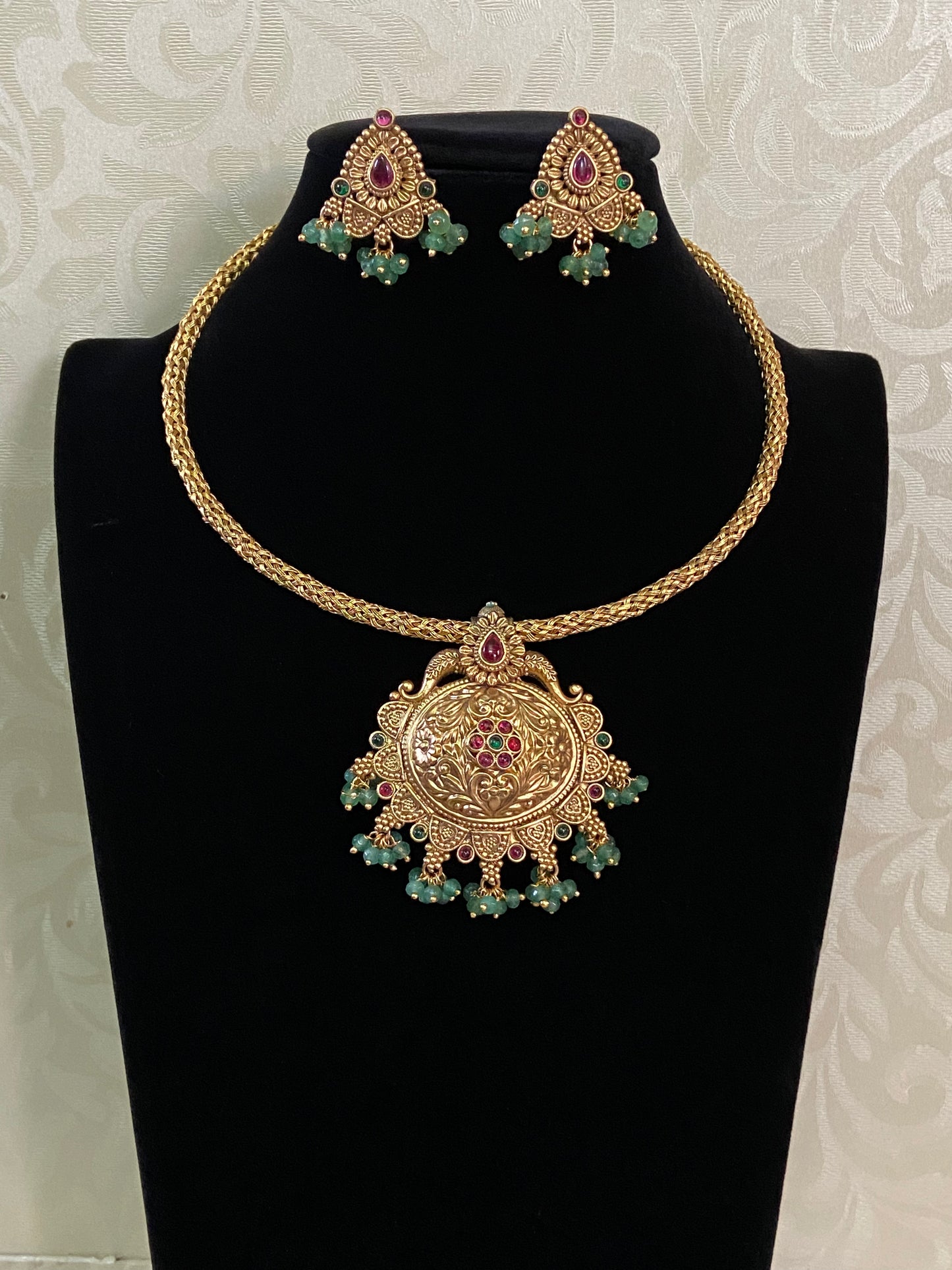 Antique Kante With Earrings |  Traditional Kante Necklace