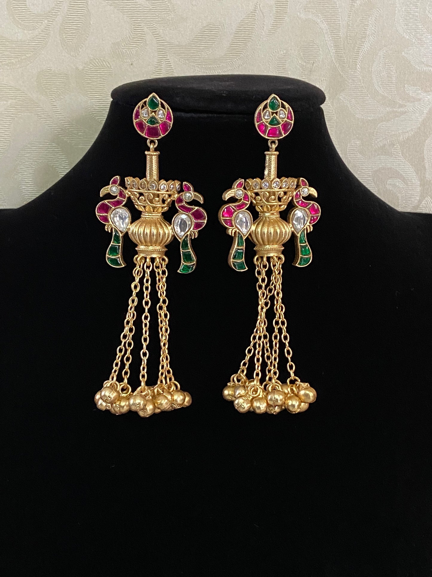 Kundan Peacock Dangle Earrings | Indian Earrings
