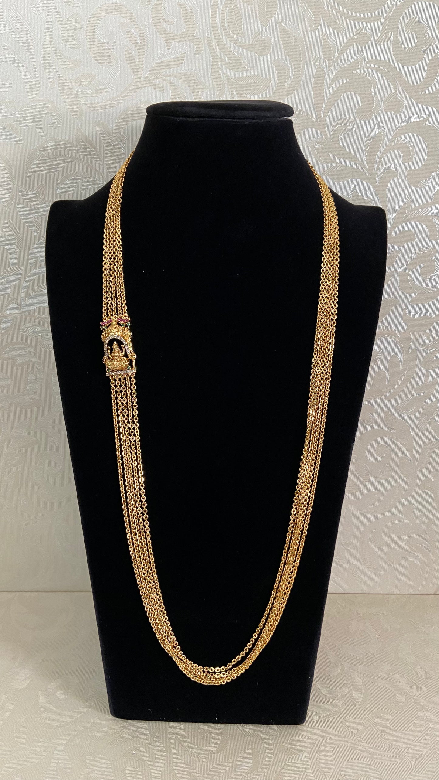 Antique Lakshmi Side Pendant Chandraharam | Indian Traditional Jewelry In USA