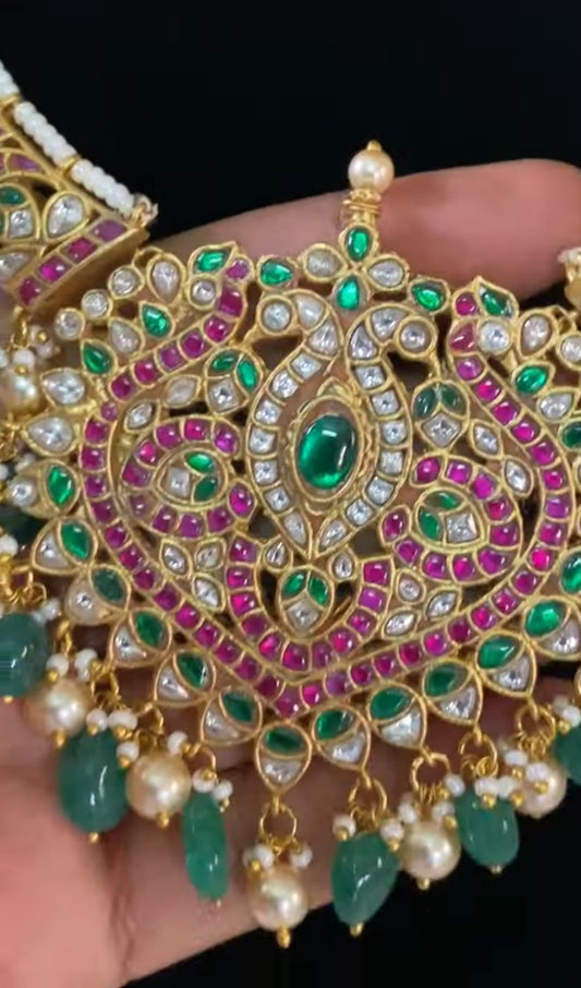 Jadau Kundan Kante Necklace |  Indian traditional jewelry