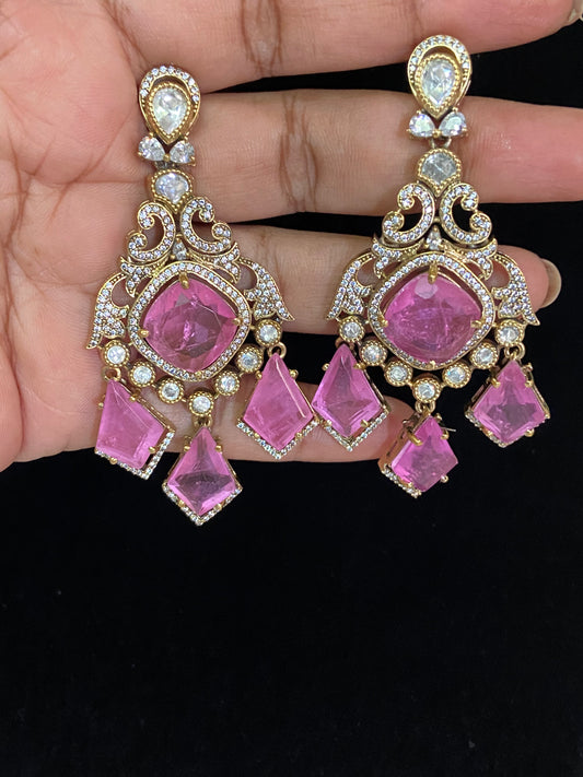AD Kundan Earrings | Indian Jewelry