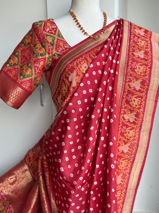 Malai Silk Saree | Bandini Patola Saree | Sarees in USA