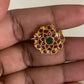 Matte Gold Ruby Green Necklace With Studs | South Indian Necklace