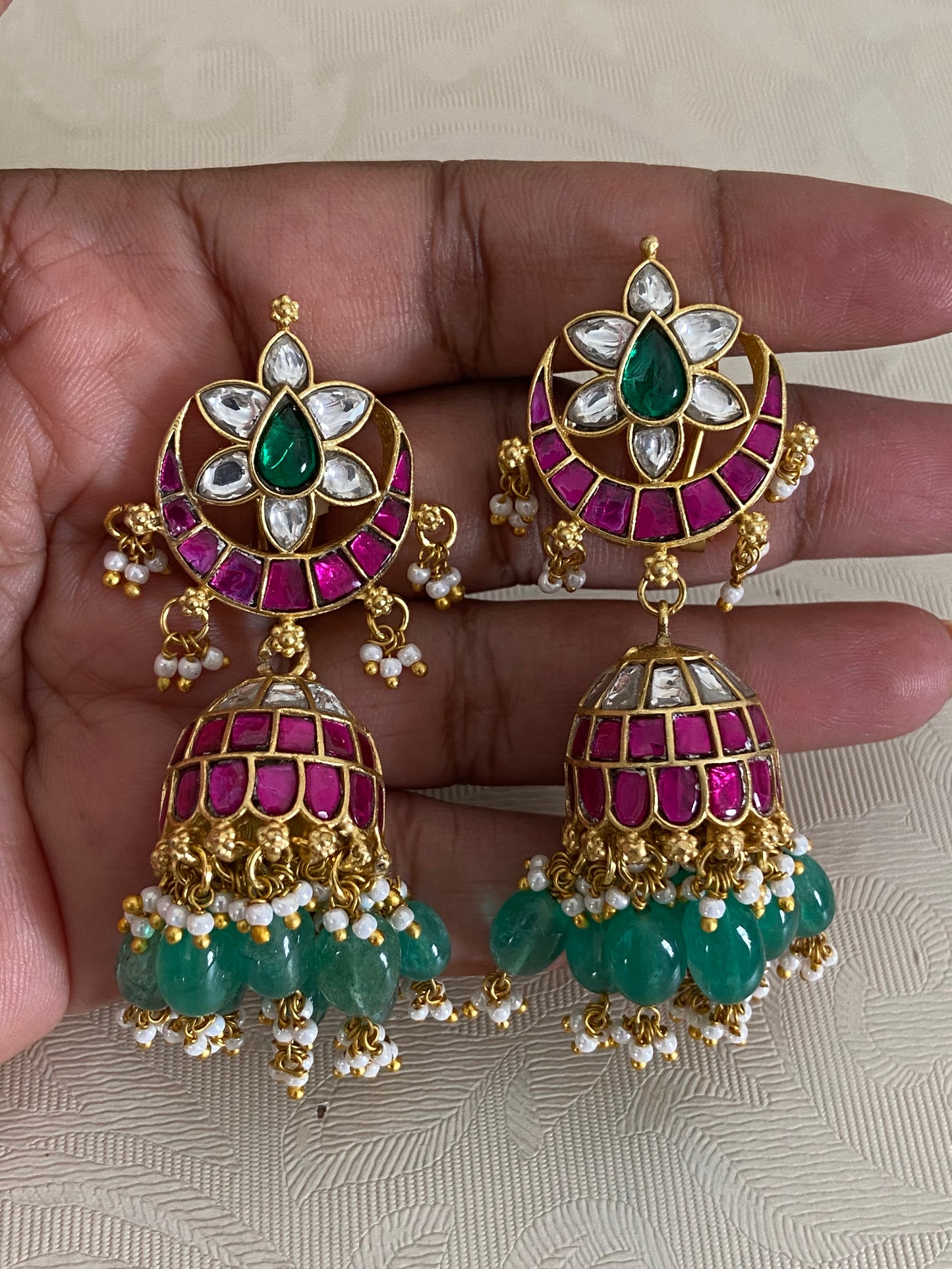 Jadau Kundan Jumkis | Traditional Indian Jewelry