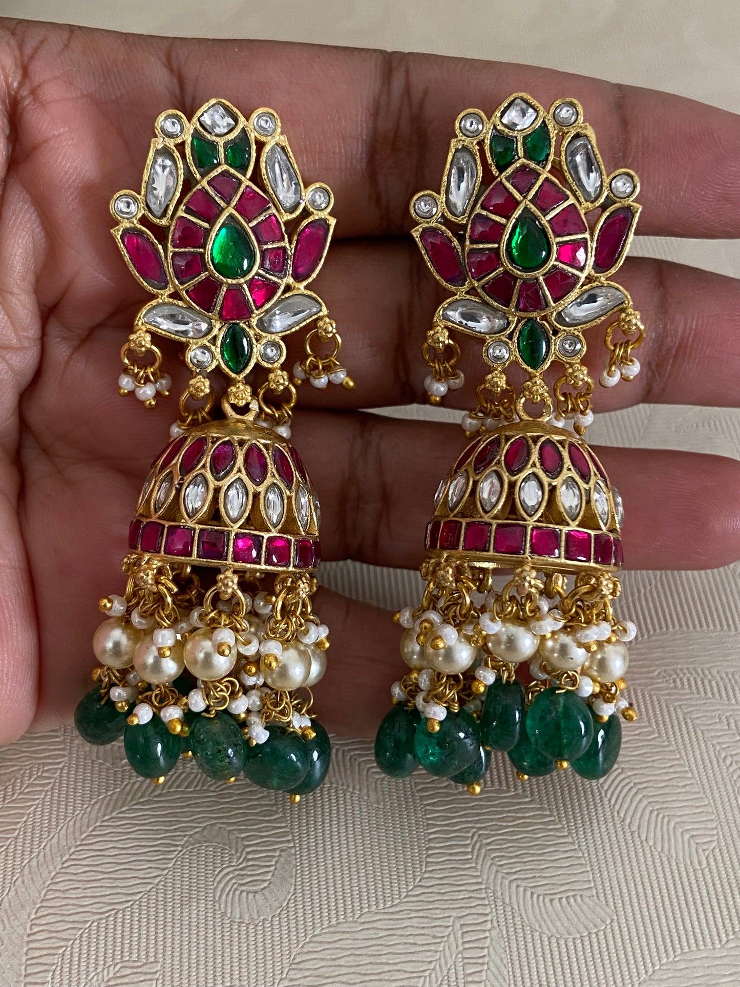 Jadau Kundan Jumki Earrings | Indian Earrings | Gift Idea