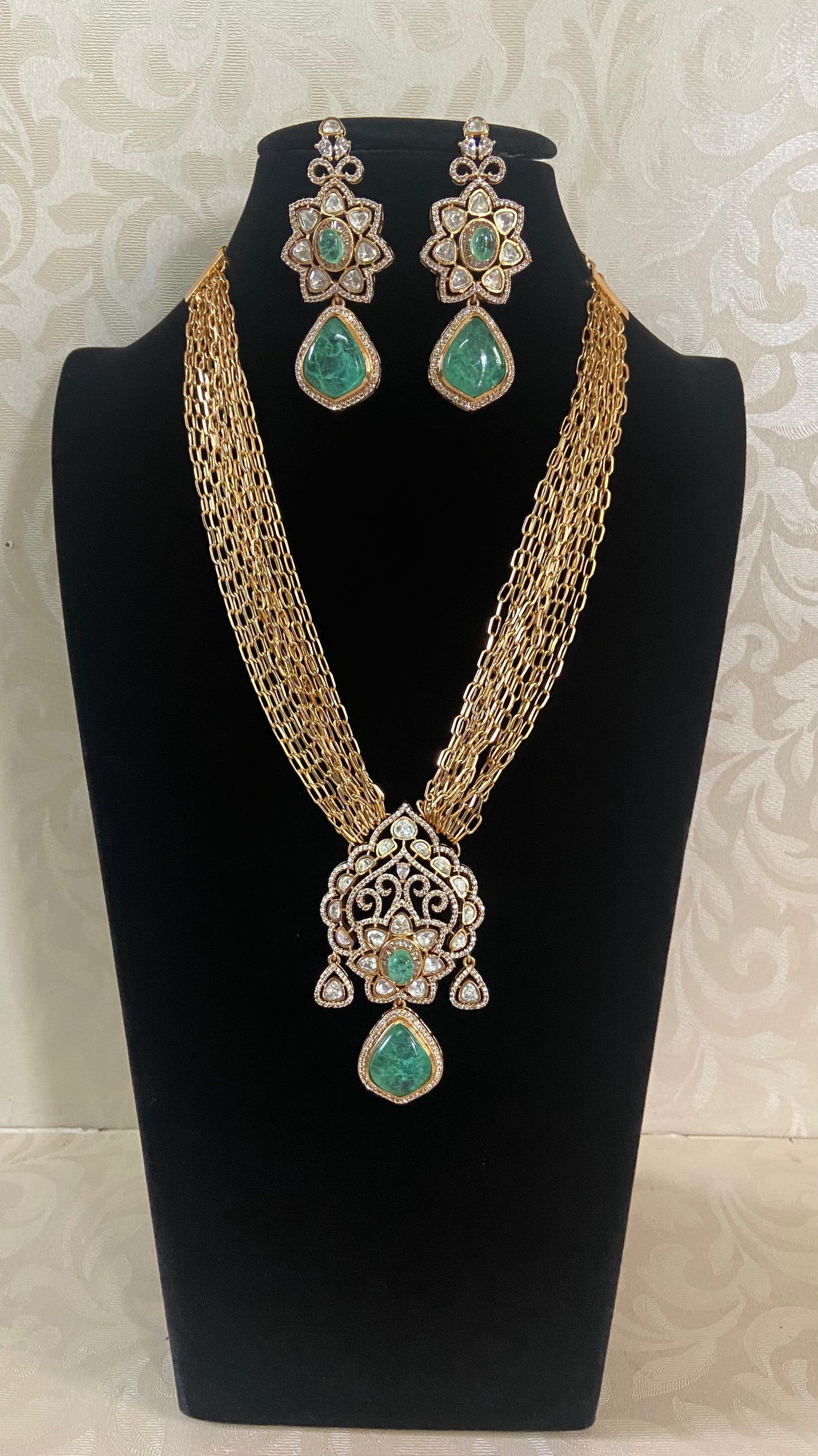 Moissanite Pendant Paper Clip Chains With Earrings | Trending Jewelry