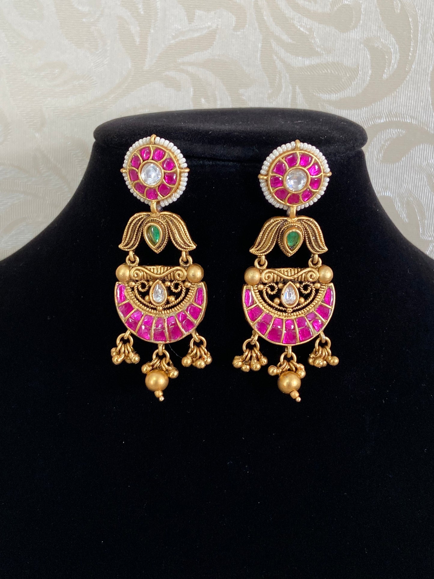 Antique Ahmadabadi Kundan Earrings | Kundan jewelry In USA