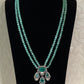AD Victorian Pendant Onyx Beads Mala Necklace With Earrings