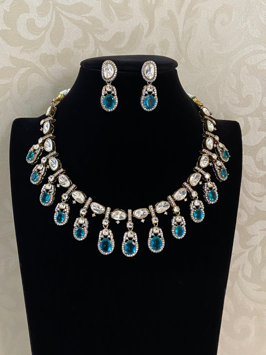 Victorian Polki Kundan Necklace With Earrings | Indian Necklace In USA