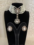 Victorian  Kundan Pendant  Pearl Choker| Indian jewellery