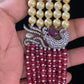 Victorian Peacock Side Pendants Pearl & Beads Mala | Indian Necklace