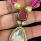 Polki Kundan Pendant Beads Mala Necklace | Indian Jewelry