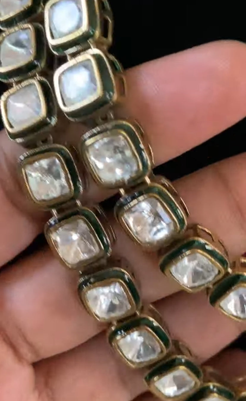 Victorian Polki Kundan Necklace With Studs | Indian Jewelry In USA