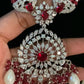 AD Pendant Beads Long Necklace With Earrings | Indian Jewelry