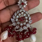 AD Pendant Beads Long Necklace With Earrings | Indian Jewelry